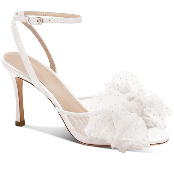 Coutgo Shoes - Womens Bow Cute Wedding Bridal Shoes Size 6 Bow Tie Heels Sandals Slingback